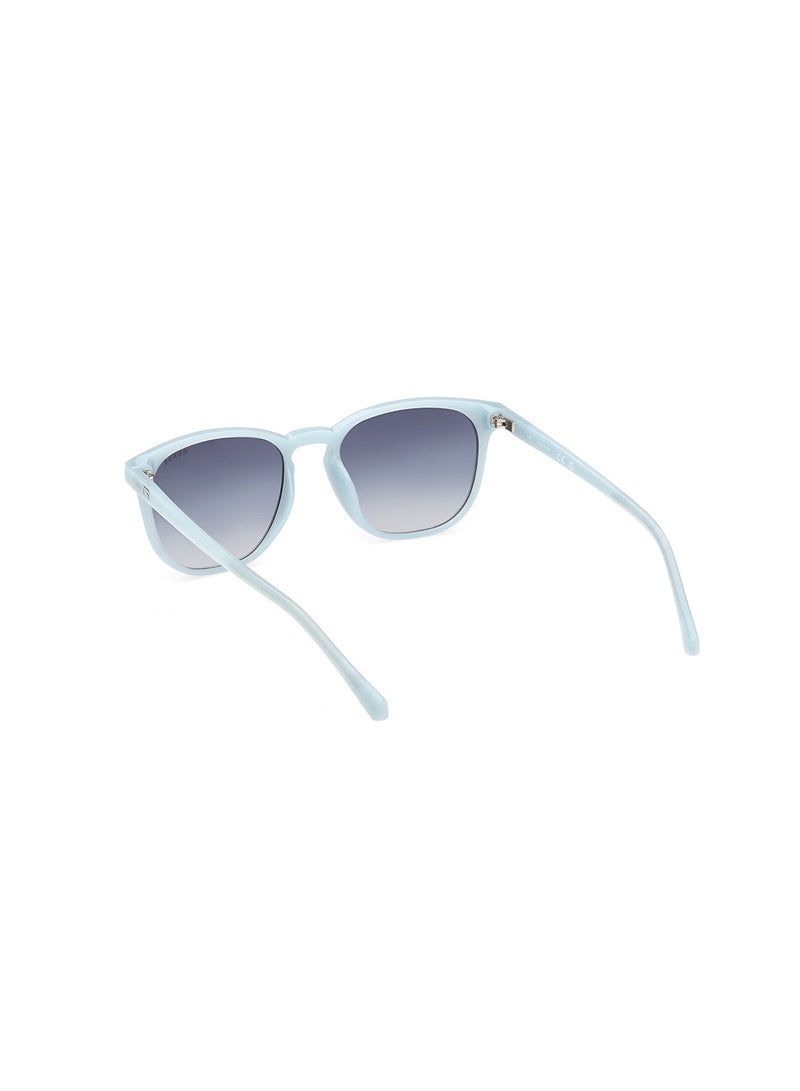 GUESS Men's UV Protection Round Shape Sunglasses - GU0006184W53 - Lens Size: 53 Mm - Shiny Light Blue - Image 3